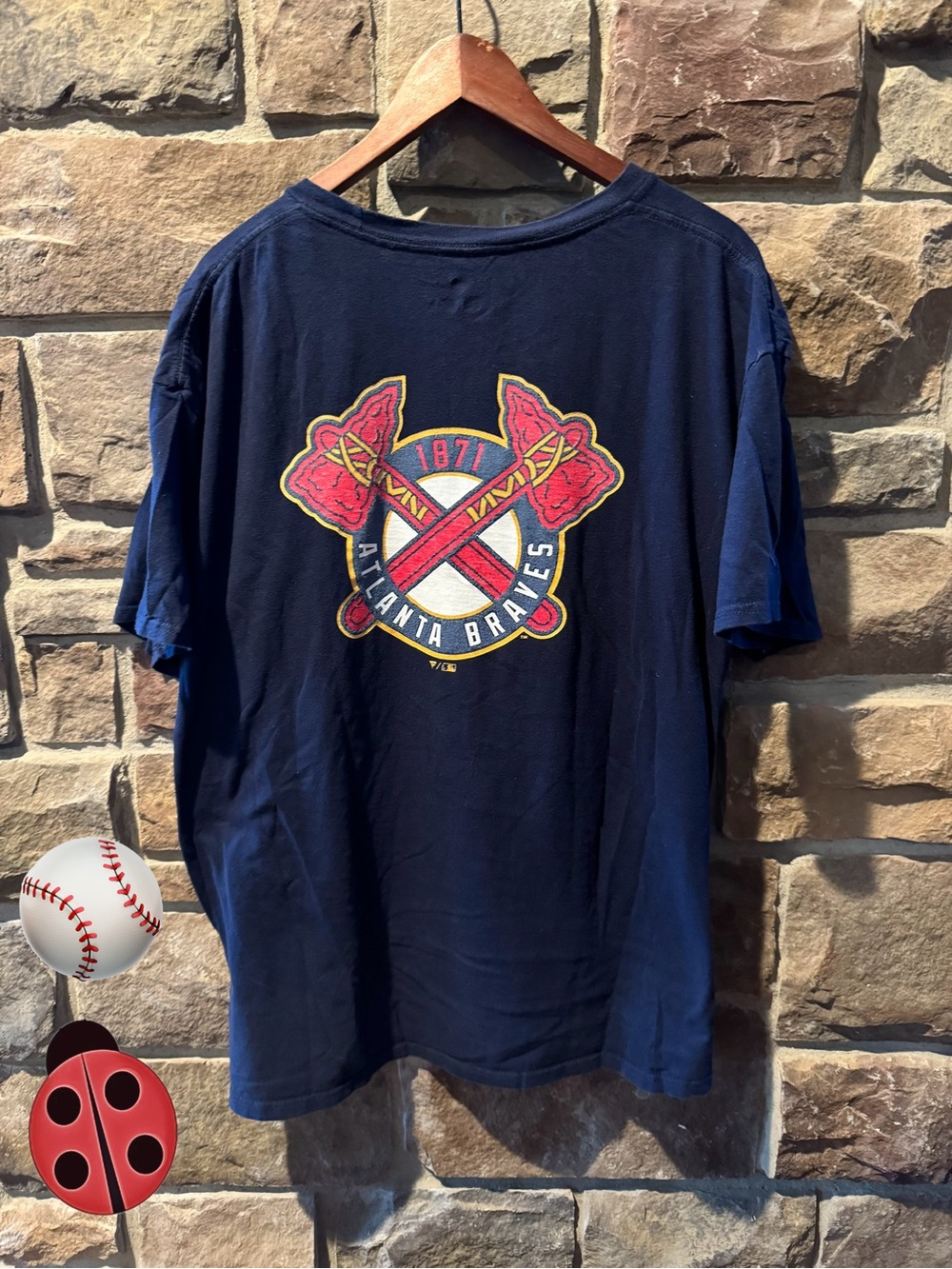 Navy Atlanta Braves Graphic T-Shirt -XXL